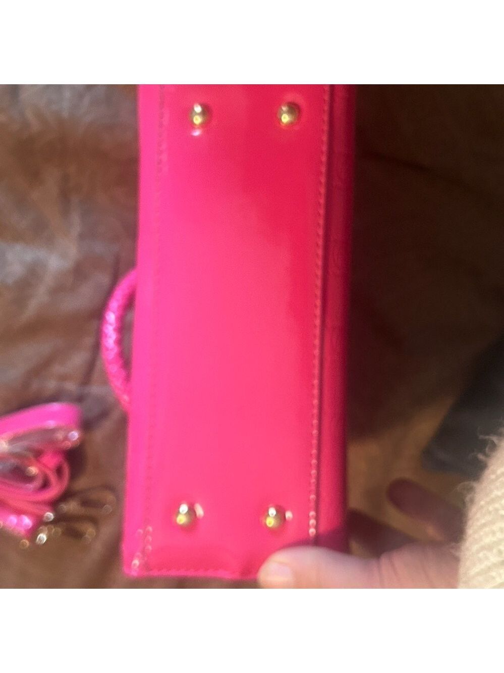 Bebe hot  Pink cross body  with Gold Accents - Picture 9 of 11
